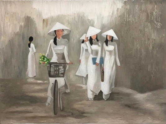 The School Path | Oil on Canvas | Approx. 90 x 150 cm | Hand-Stretched - Artistryly.com