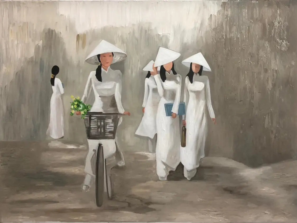 The School Path | Oil on Canvas | Approx. 90 x 150 cm | Hand-Stretched - Artistryly.com