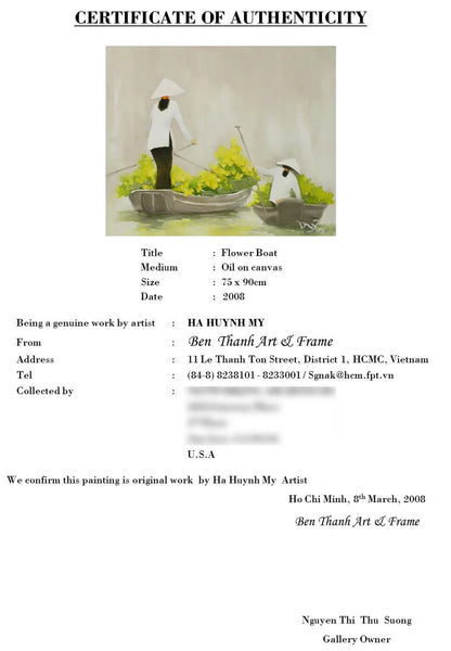 Ha Huynh My's Flower Boat | Oil on Canvas 75x90cm - 2008 - Artistryly.com