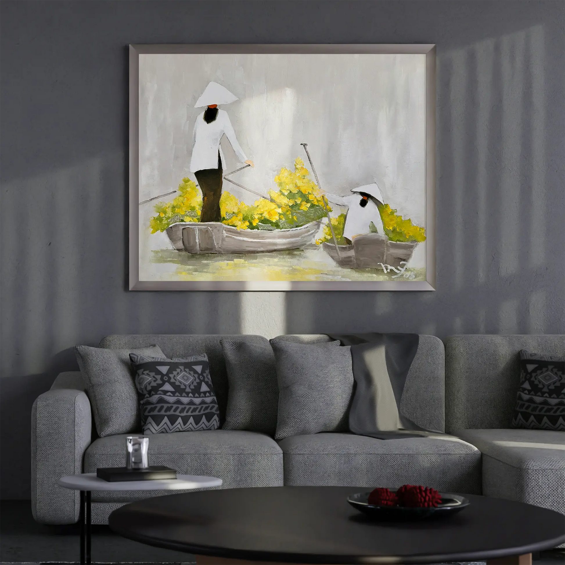 Ha Huynh My's Flower Boat | Oil on Canvas 75x90cm - 2008 - Artistryly.com