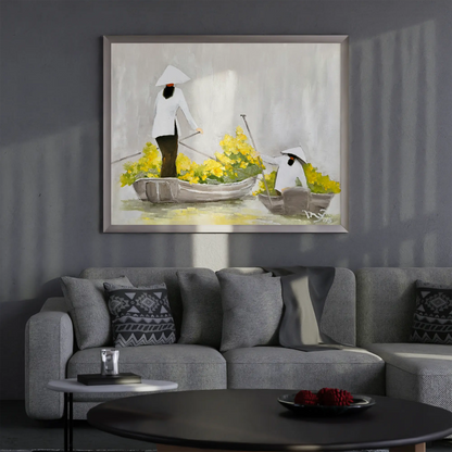Ha Huynh My's Flower Boat | Oil on Canvas 75x90cm - 2008 - Artistryly.com