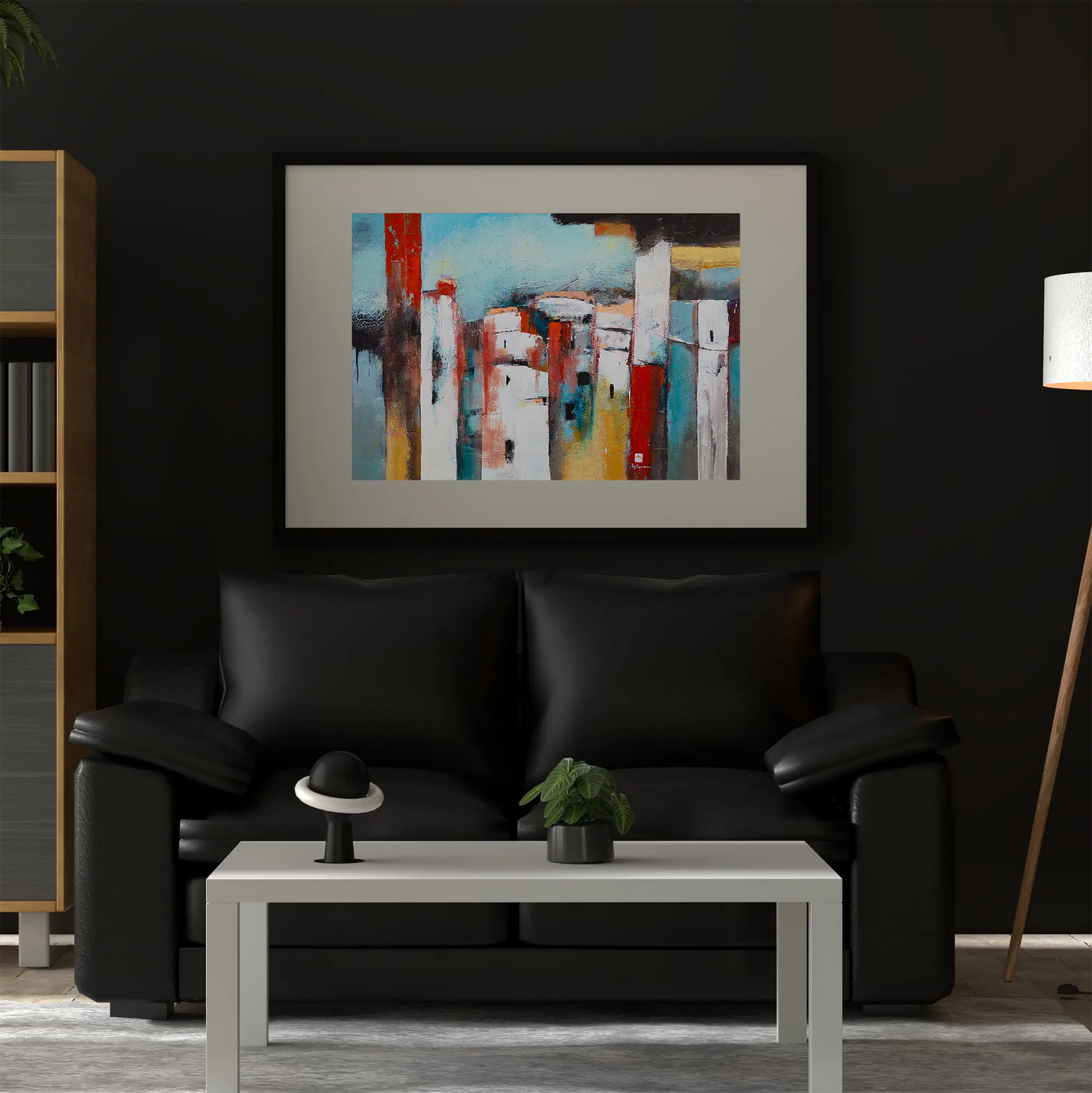 Ly Tan Man — Echoes of a New City | Oil on Canvas | 36 x 60 in | Signed lower right - Artistryly.com