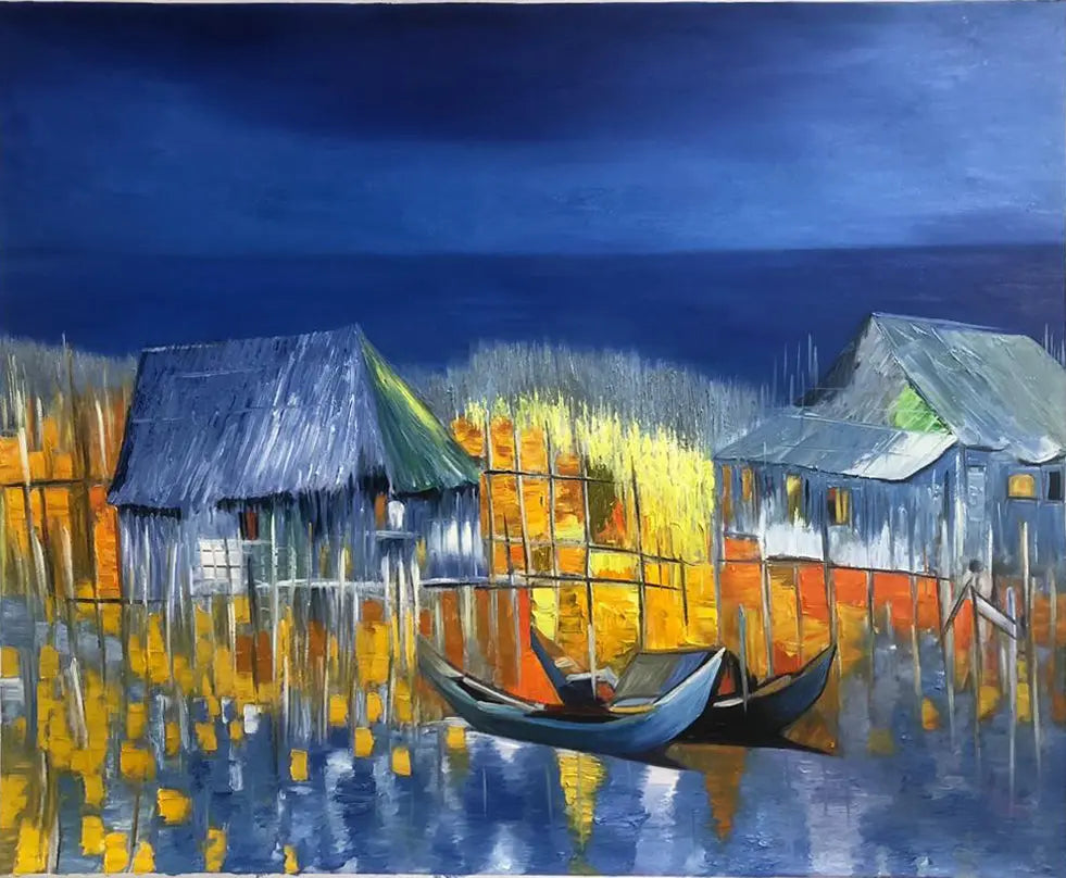 Lantern Waters | Oil on Canvas | 100 x 150cm | - Artistryly.com