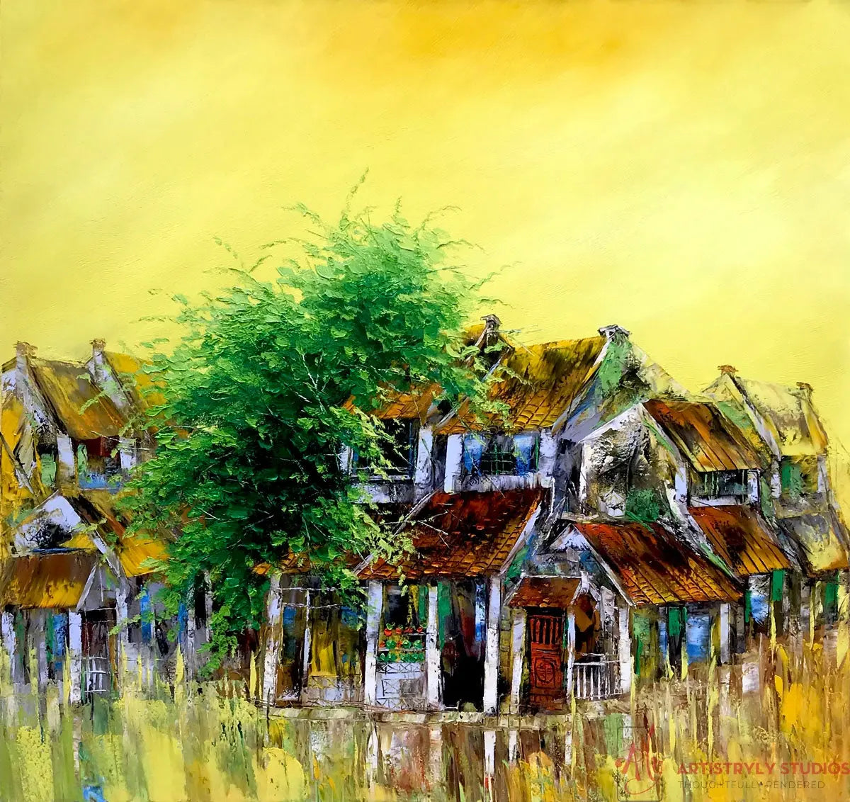 Street Corner After First Rain | Street Corner Artistryly Studios